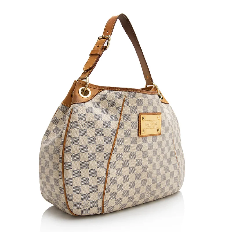 Ladies Louis Vuitton shoulder bags with a magnetic - closure flap for easeLouis Vuitton Damier Azur Galliera PM Shoulder Bag (SHF-21911)