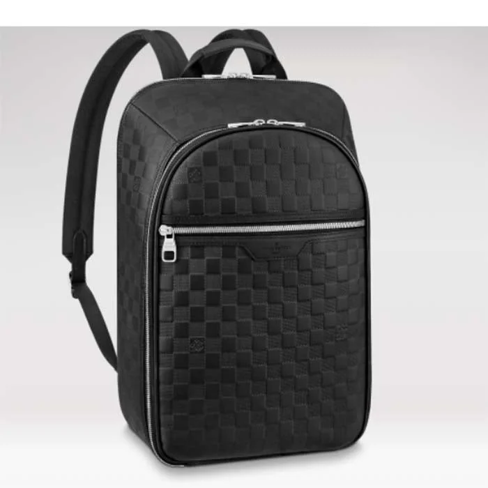 Louis Vuitton handbags with a beaded trim for a touch of glamourLouis Vuitton LV Unisex Michael Backpack NV2 Damier Infini Onyx Cowhide Leather