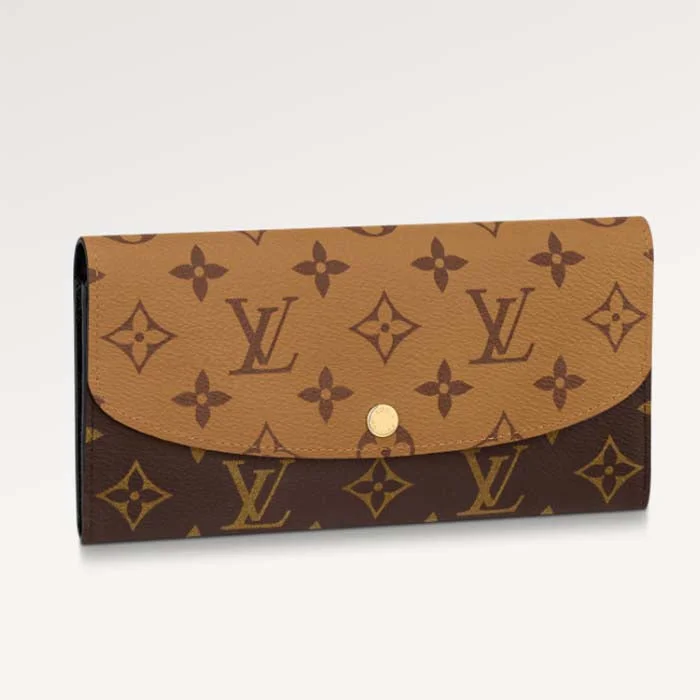 Louis Vuitton tote bags with a spacious interior and multiple pocketsLouis Vuitton LV Unisex Emilie Wallet Brown Monogram Reverse Coated Canvas