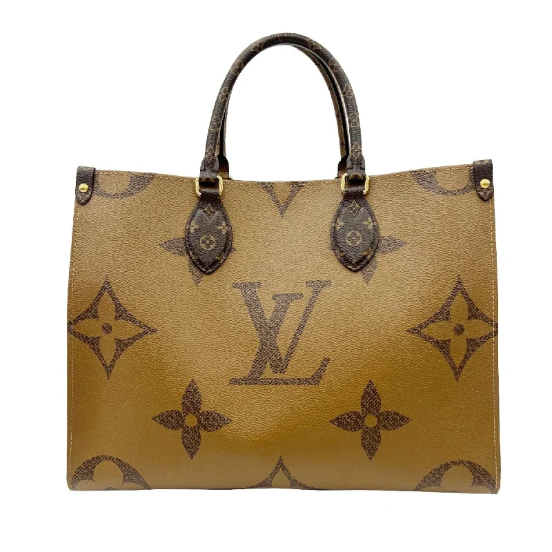 Louis Vuitton handbags with a back - zip pocket for storing valuablesLOUIS VUITTON On the Go MM Giant Monogram Reverse M45321 FX4270 Tote Bag HandBag Shoulder Women Men