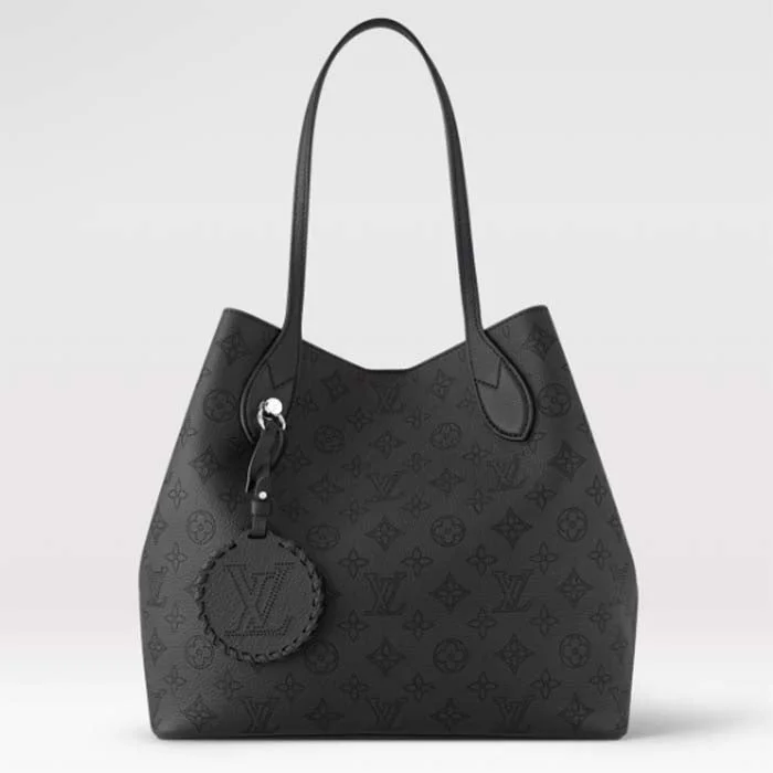 Louis Vuitton crossbody bags with a printed floral pattern for femininityLouis Vuitton LV Women Blossom MM Tote Bag Black Mahina Perforated Calfskin Leather