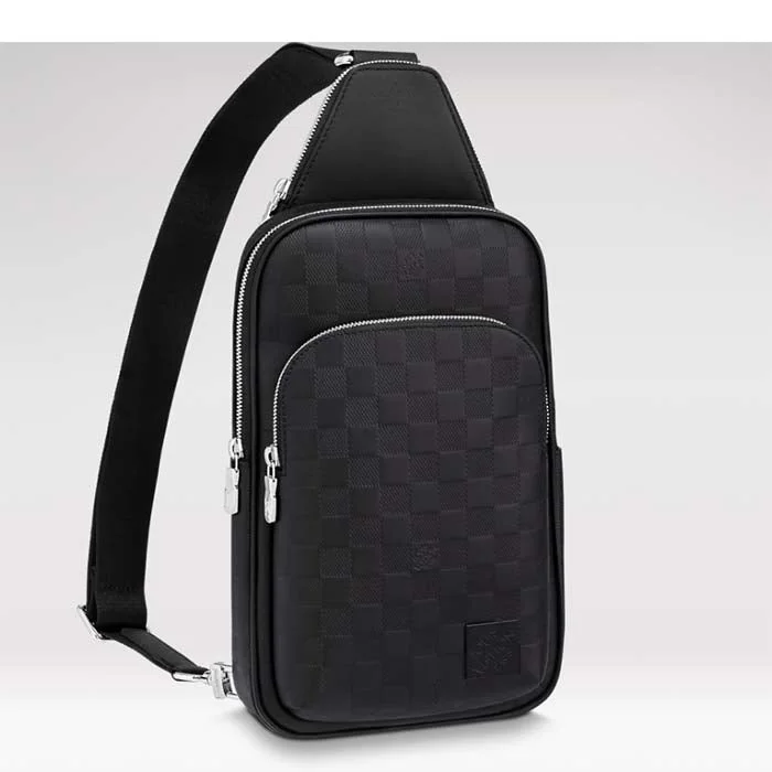 Louis Vuitton backpacks with a multi - pocket organization for functionalityLouis Vuitton LV Unisex Avenue Sling Bag Black Damier Infini Cowhide Leather