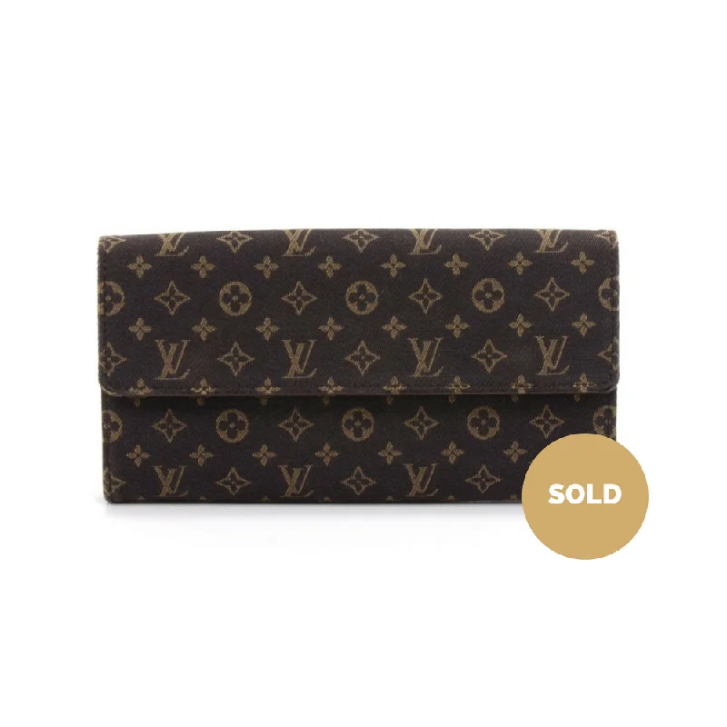 Louis Vuitton Capucines bags with smooth calfskin leather for luxuryEbene Mini Lin Monogram Canvas Bifold Wallet