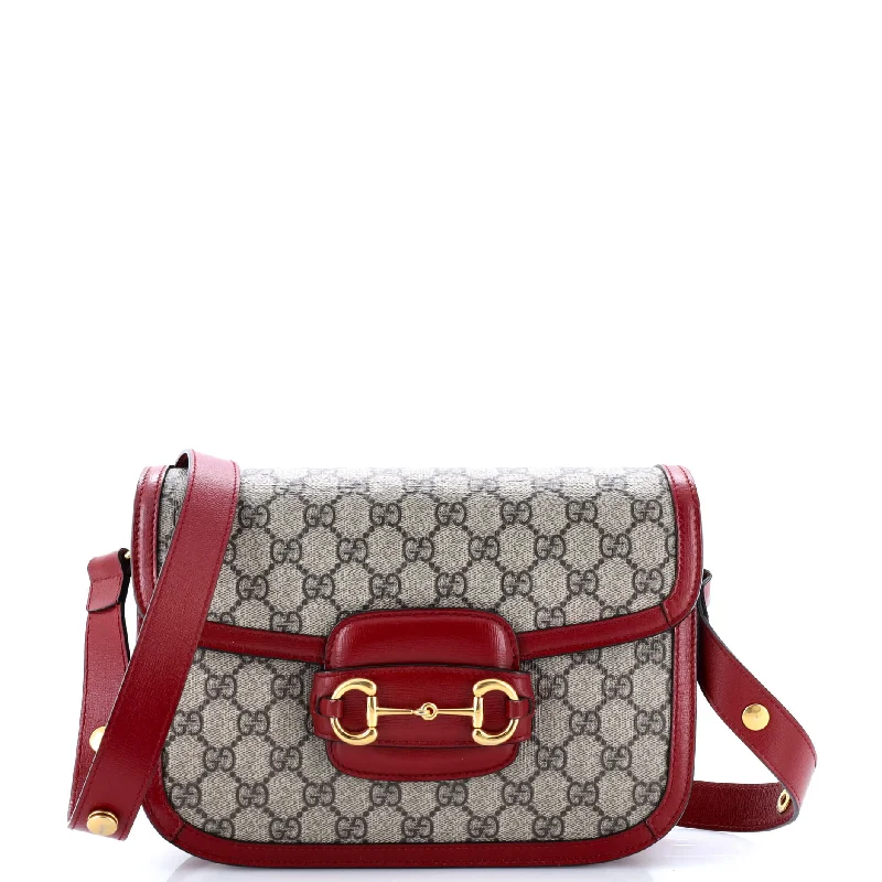 Women Gucci Sylvie bags with a monogram - embossed leatherHorsebit 1955 Shoulder Bag GG Coated Canvas Small