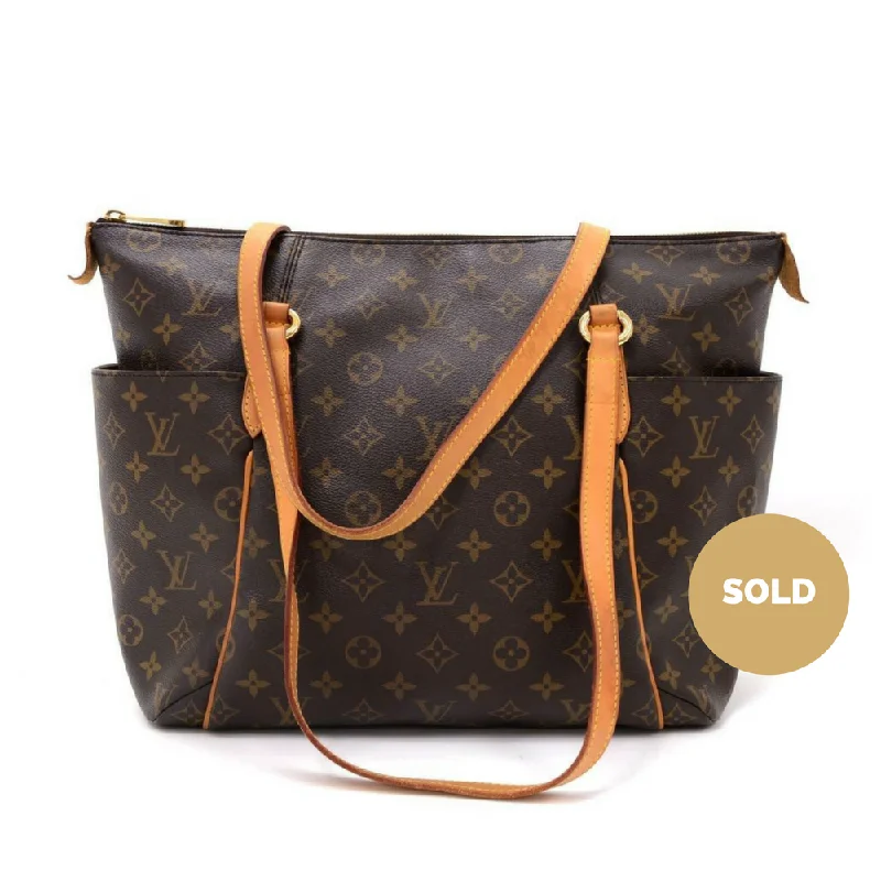 Louis Vuitton bags with a snap - button closure and a decorative charm for styleTotally MM Monogram Canvas Shoulder Bag