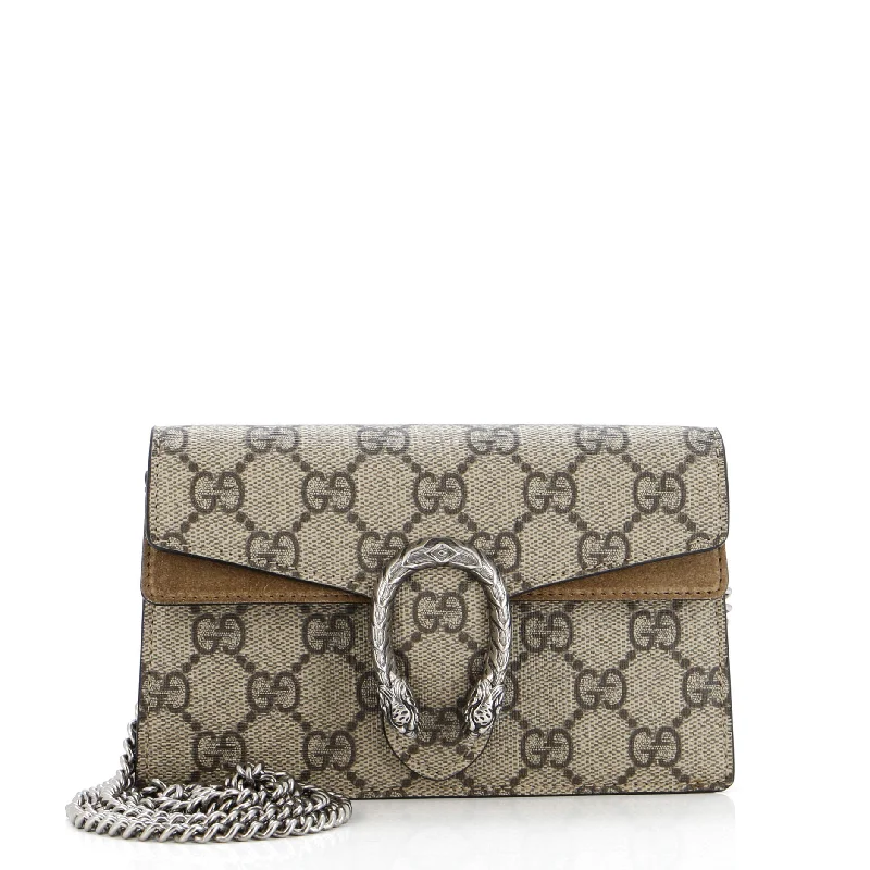 Women Gucci Sylvie bags with a detachable ribbon detailDionysus Bag GG Coated Canvas Mini