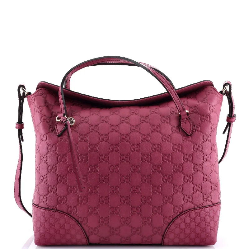 Women Gucci bags with a chain - link trim and a leather bodyBree Convertible Top Handle Bag Guccissima Leather Medium