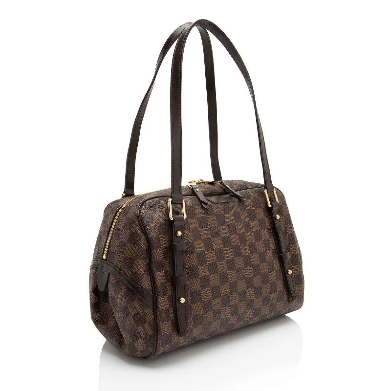 Louis Vuitton bags with a detachable mirror inside for on - the - go touch - upsLouis Vuitton Damier Ebene Rivington GM Satchel (UtrNhN)