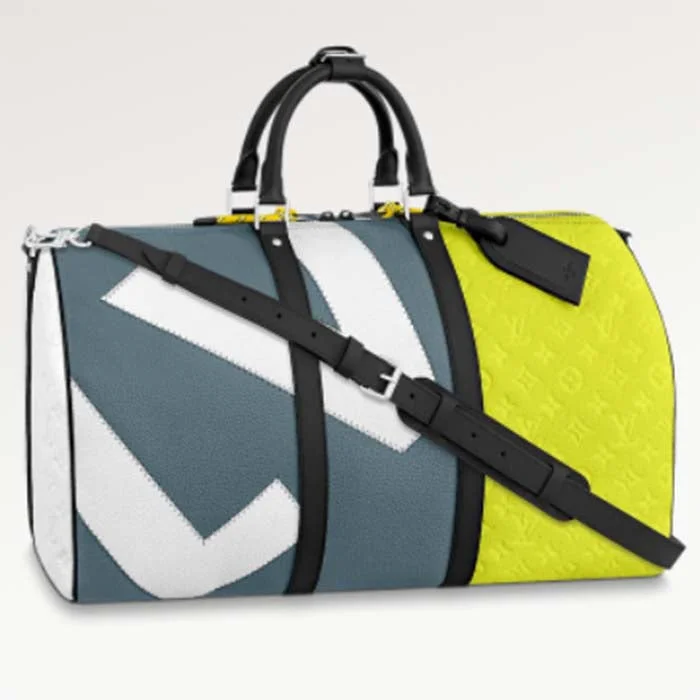 Louis Vuitton backpacks with a sleek, minimalist design for styleLouis Vuitton LV Unisex Keepall Bandoulière 50B Yellow Taurillon Cowhide Leather