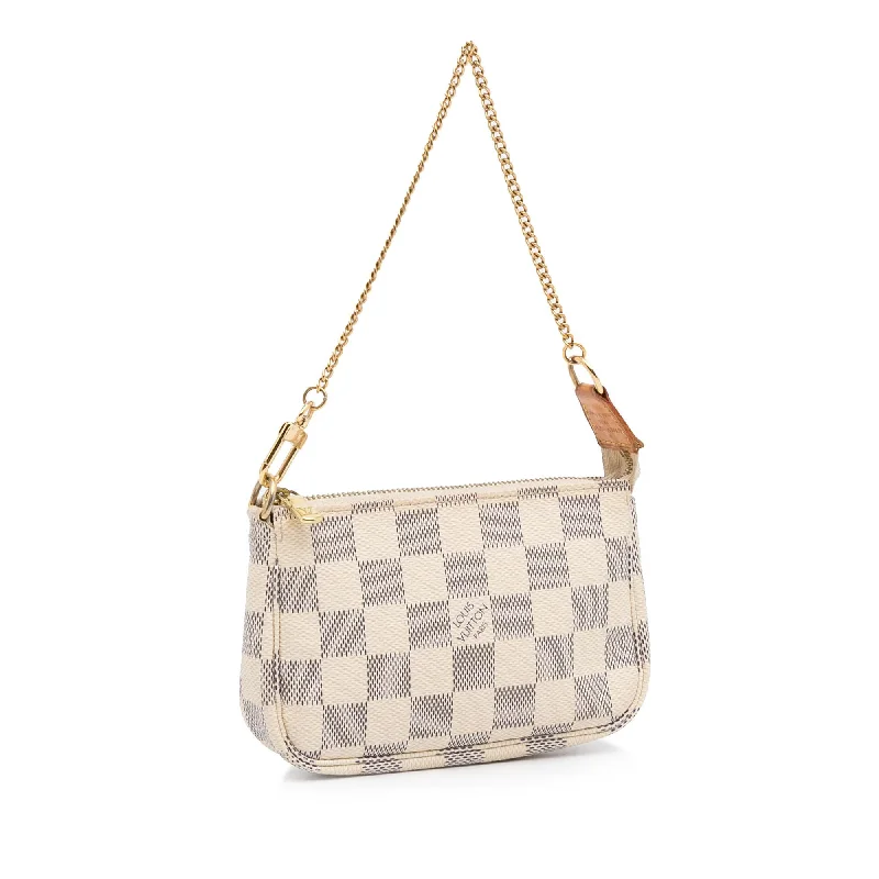 Louis Vuitton bags with a zip - around closure for enhanced securityLouis Vuitton Damier Azur Mini Pochette Accessoires (SHG-Pdui6G)