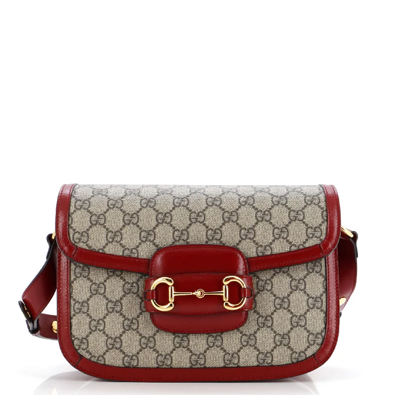 Gucci tote bags for women with a printed Gucci logoHorsebit 1955 Shoulder Bag GG Coated Canvas with Leather Small