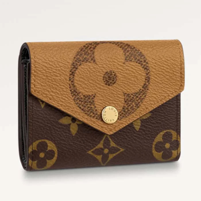 Louis Vuitton Alma bags with a detachable shoulder strap for versatilityLouis Vuitton LV Unisex Zoe Wallet Monogram Reverse Coated Canvas Cowhide Leather