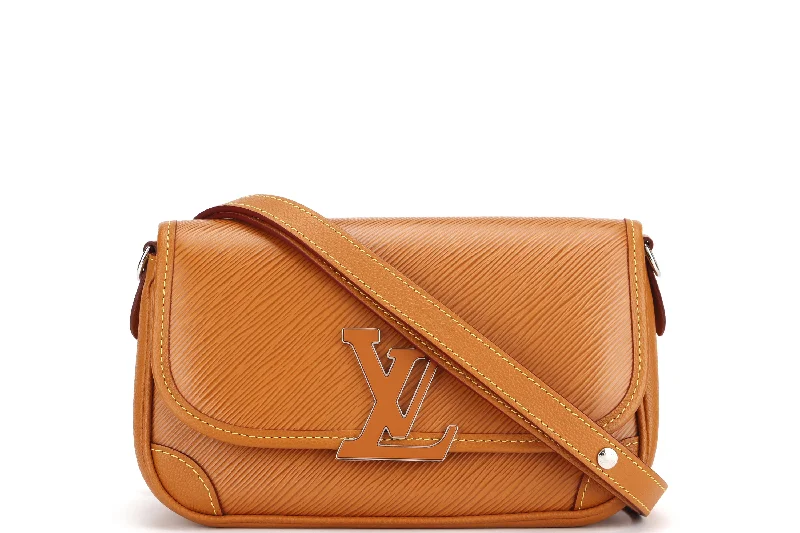 Louis Vuitton Alma bags with a leather - wrapped handle for a luxurious feelLOUIS VUITTON M59459 BUCI CROSSBODY SMALL GOLD MIEL EPI LEATHER SILVER HARDWARE, WITH STRAP & DUST COVER