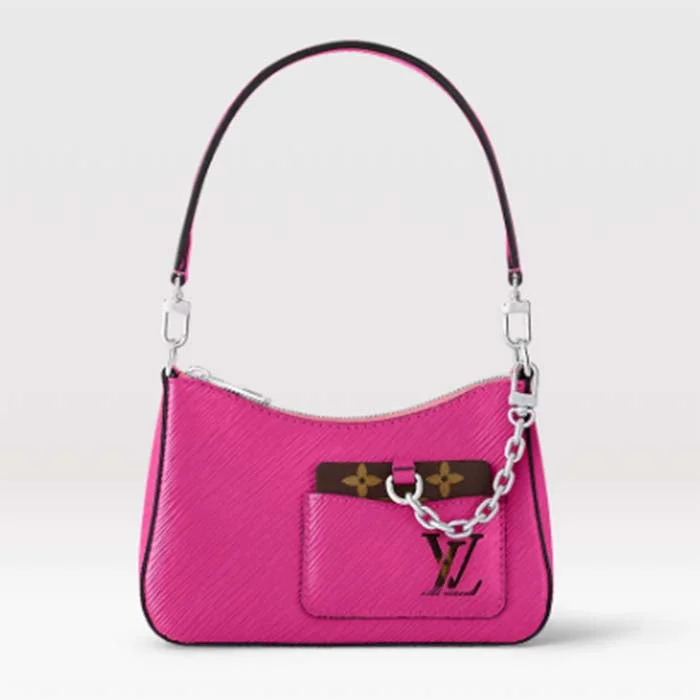 Louis Vuitton Twist bags with the iconic LV - turnlock closureLouis Vuitton Women LV Marellini Handbag Rose Miami Pink Epi Grained Cowhide Leather