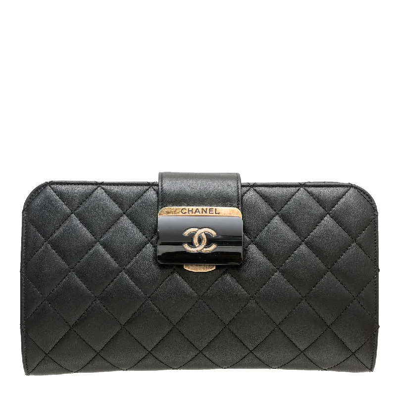 Chanel Luxury Handbag for High - End EventsChanel Black Beauty Lock Clutch