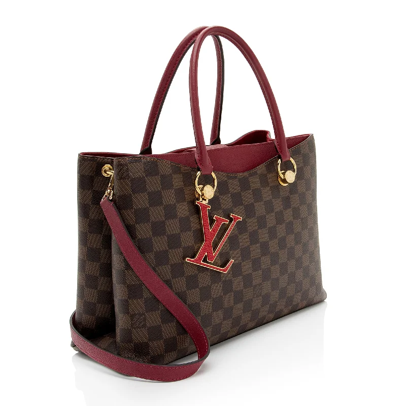 Louis Vuitton handbags with a back - zip pocket for storing valuablesLouis Vuitton Damier Ebene Riverside Tote (TLFRHl)