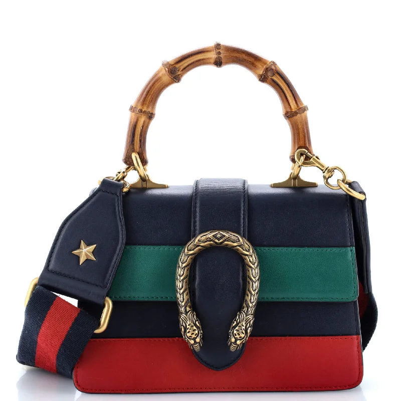 Gucci Dionysus bags for women with tiger - head claspsDionysus Bamboo Top Handle Bag Colorblock Leather Mini