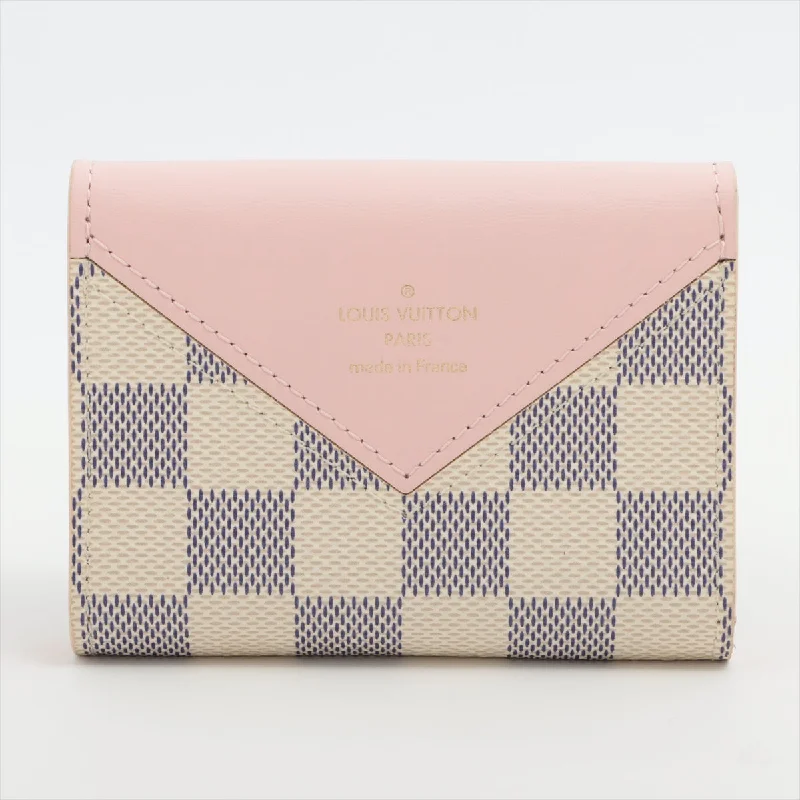 Louis Vuitton crossbody bags with a printed floral pattern for femininityLouis Vuitton Damier Azur Arsene Playing Cards Pouch in Rose Ballerine