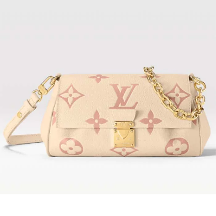 Louis Vuitton crossbody bags with a woven leather strap for textureLouis Vuitton LV Women Favorite Handbag Pink Monogram Empreinte Embossed Supple Grained Cowhide