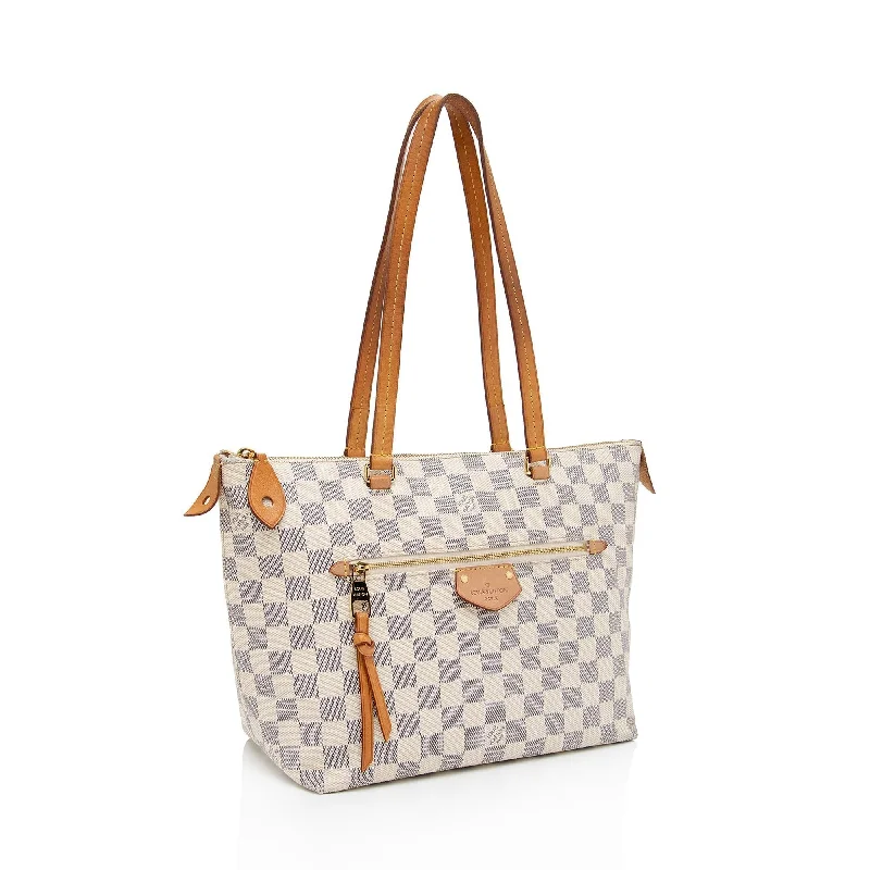 Louis Vuitton Alma bags with a monogram - embossed leather surfaceLouis Vuitton Damier Azur Iena PM Tote (SHF-8GTiNf)