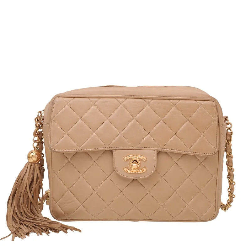 Chanel Small Crossbody Bag for TravelChanel Beige CC Vintage Tassel Camera Bag