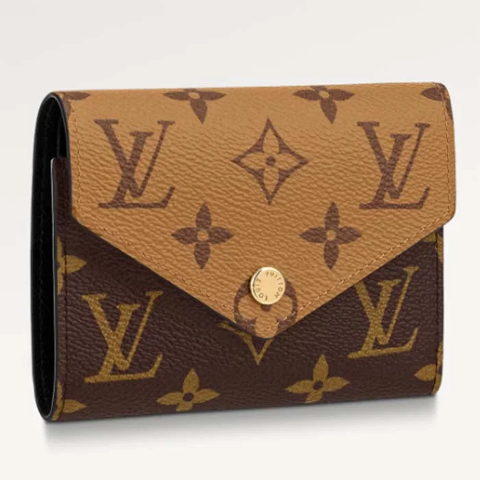 Louis Vuitton Alma bags featuring the signature top - handle designLouis Vuitton LV Unisex Victorine Wallet Brown Monogram Reverse Coated Canvas