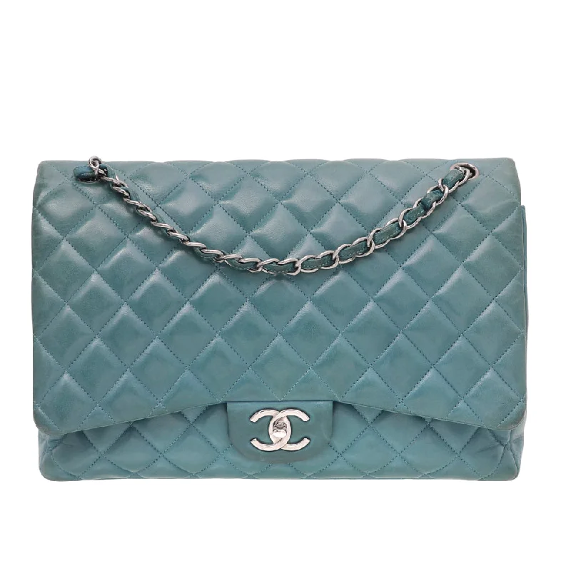 Chanel New Arrival Handbag with Gold HardwareChanel Teal CC Classic Double Flap Bag