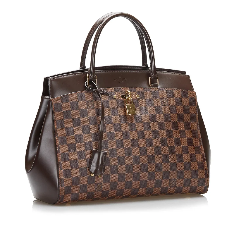 Louis Vuitton tote bags with a water - resistant coating for outdoor useLouis Vuitton Damier Ebene Rivoli MM (J4X7pG)