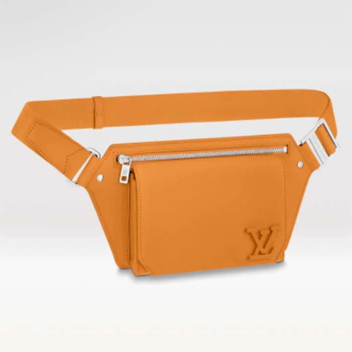 Louis Vuitton Alma bags with a monogram - embossed leather surfaceLouis Vuitton Unisex LV Aerogram Takeoff Sling Saffron Yellow Cowhide Leather