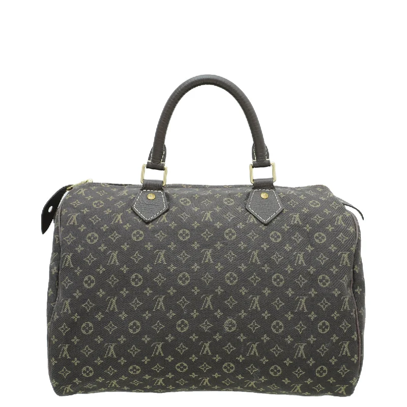 Louis Vuitton handbags with a back - zip pocket for storing valuablesLouis Vuitton Brown Mini Lin Speedy 30 Bag