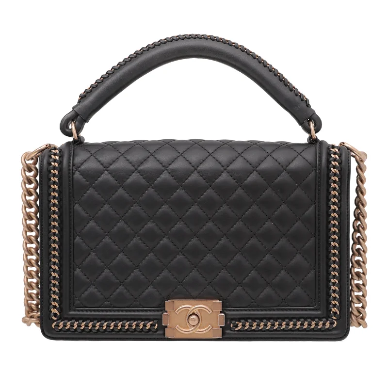 Chanel Classic Flap Bag for Evening PartyChanel Black Chain Lined Top Handle Boy Bag