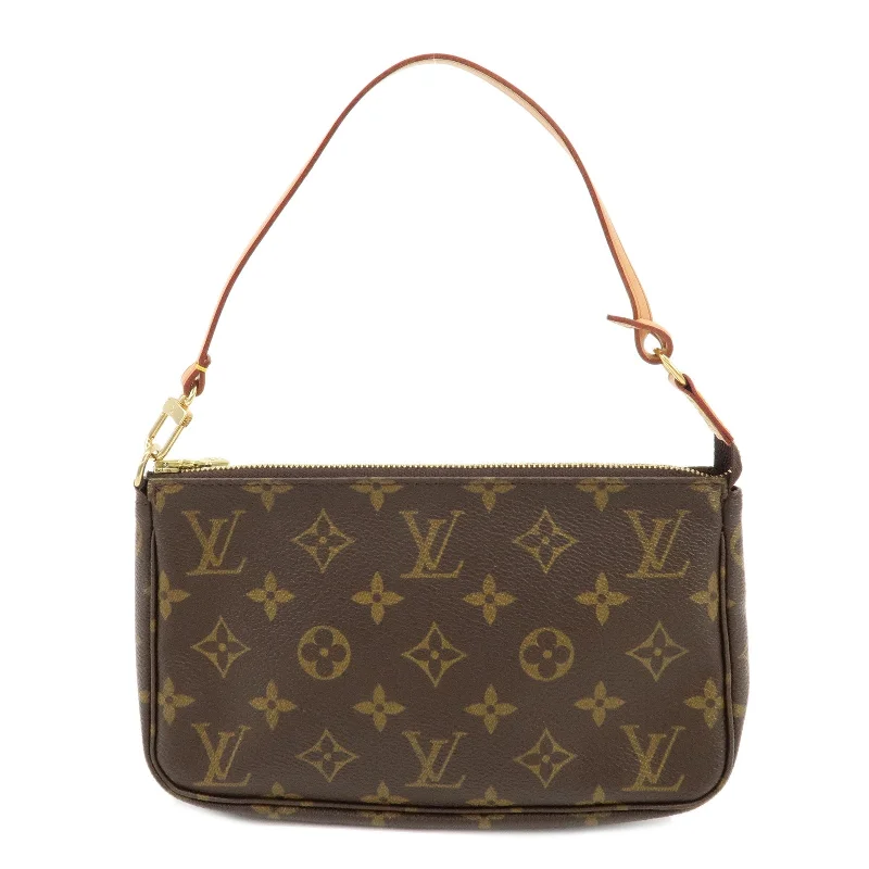 Ladies Louis Vuitton shoulder bags with a tassel decoration for charmLouis Vuitton Monogram Pochette Accessoir Brown M51980