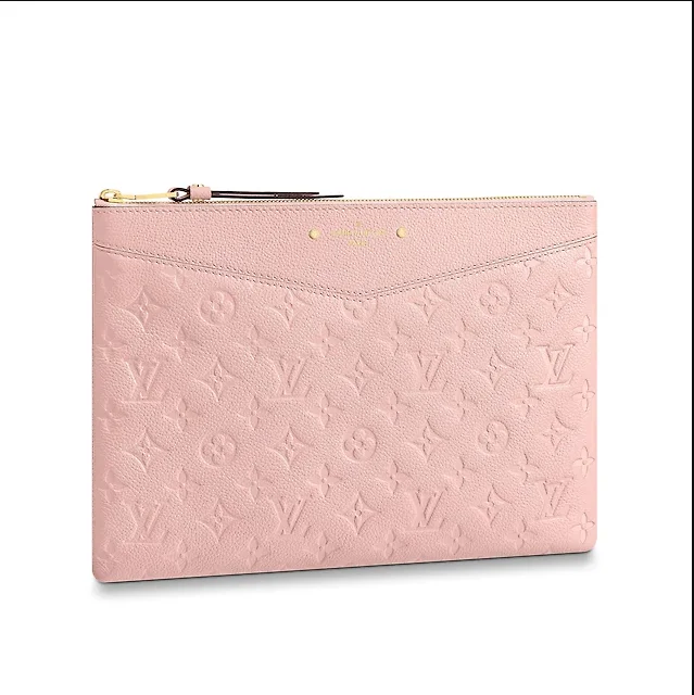 Louis Vuitton bags with a zip - around closure for enhanced securityLouis Vuitton Daily Pouch Monogram Empreinte Rose Poudre