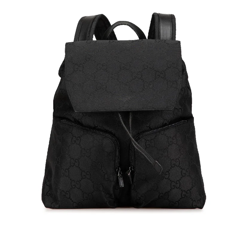 Ladies Gucci Dionysus bags with a star - shaped charmBlack Gucci GG Nylon Backpack