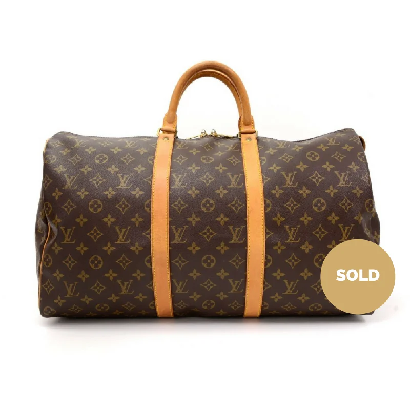 Louis Vuitton bags with a front - zip pocket for small items like keysKeepall 50 Monogram Canvas Travel Bag