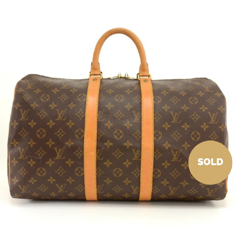 Louis Vuitton Twist bags with a contrast - colored interior for visual interestKeepall 45 Monogram Canvas Travel Bag