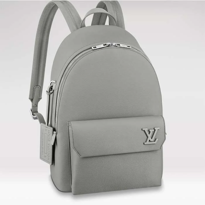 Louis Vuitton bags with a front - zip pocket for small items like keysLouis Vuitton LV Unisex Takeoff Backpack Gray Aerogram Cowhide Leather