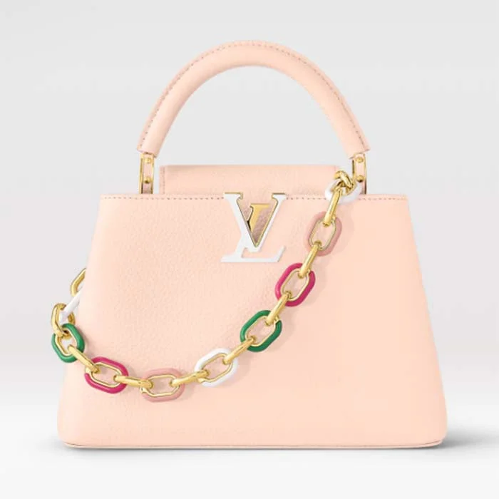 Louis Vuitton Neverfull bags with large capacity for everyday essentialsLouis Vuitton LV Women Capucines BB Handbag Jasmine Pink Taurillon Leather