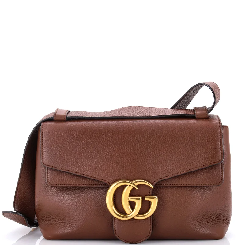 Women Gucci bags with a zip - around closure for securityGG Marmont Shoulder Bag Leather Small