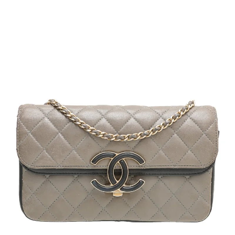 Chanel Quilted Leather Shoulder Bag for FashionistasChanel Bicolor CC Enamel Flap Bag