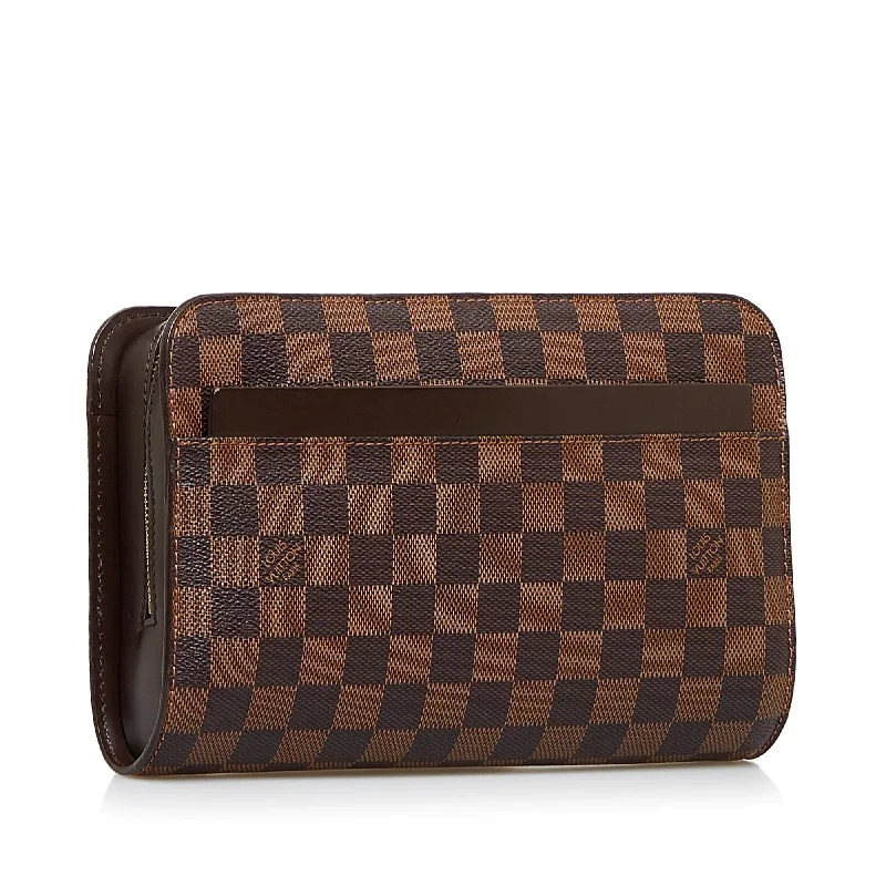 Louis Vuitton bags with a detachable mobile phone holder for convenienceLouis Vuitton Damier Ebene Saint Louis Pochette (EAQCSg)