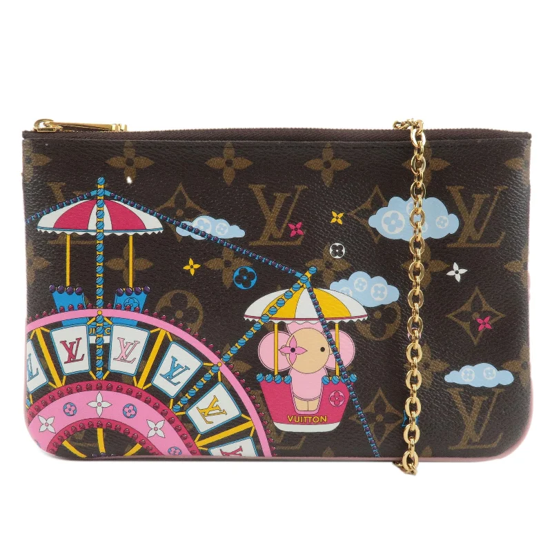 Small - sized Louis Vuitton Pochette Metis bags for a compact carryLouis Vuitton Monogram Pochette Double Zip Shoulder Bag M69744