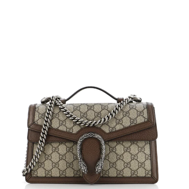 Ladies Gucci Dionysus bags in a pastel colorDionysus Top Handle Chain Bag GG Coated Canvas Small