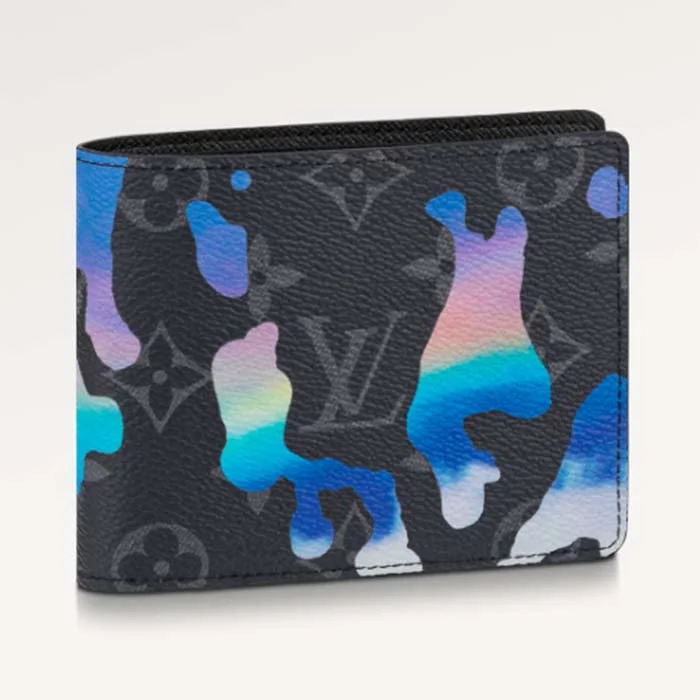 Louis Vuitton handbags with a back - zip pocket for storing valuablesLouis Vuitton LV Unisex Multiple Wallet Sunrise Monogram Eclipse Coated Canvas