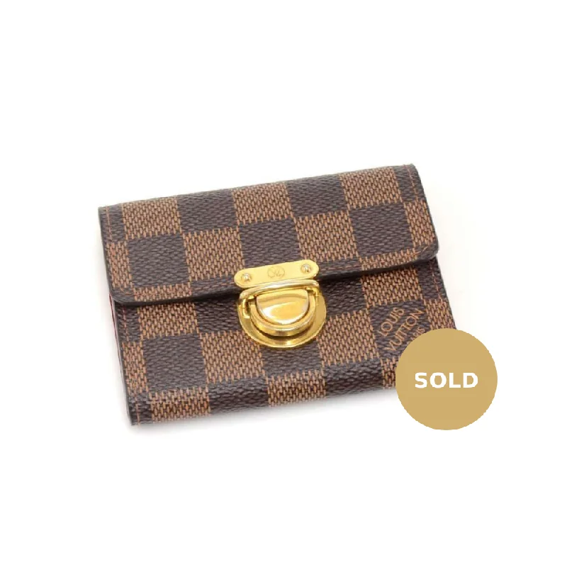 Louis Vuitton bags with a detachable mirror inside for on - the - go touch - upsPorte-Monnaie Koala Damier Ebène Canvas Wallet