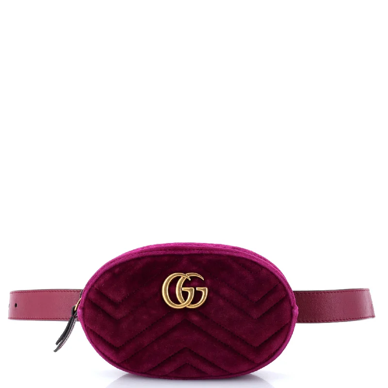 Gucci backpacks for women with a multi - pocket designGG Marmont Belt Bag Matelasse Velvet