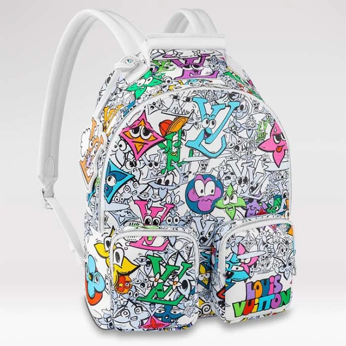 Louis Vuitton bags with a front - zip pocket for small items like keysLouis Vuitton LV Unisex Backpack Multipocket Multicolor Monogram Comics Coated Canvas