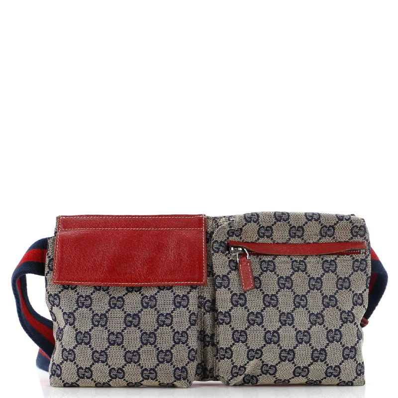 Gucci Marmont bags for women with quilted leather exteriorsVintage Double Belt Bag GG Canvas