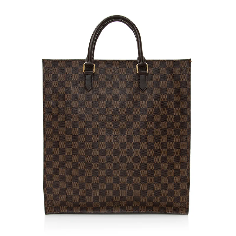 Louis Vuitton Petite Malle bags with a hard - shell structure for uniquenessLouis Vuitton Damier Ebene Sac Plat Tote (20478)