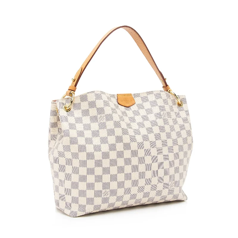 Louis Vuitton bags with a magnetic snap closure for easy accessLouis Vuitton Damier Azur Graceful PM Hobo (SHF-ASTeO8)